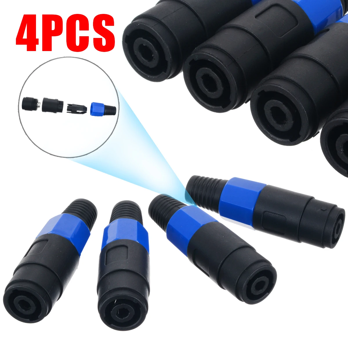 4 шт./лот 4 штыревой полюс динамик Женский Джек Кабельный разъем Аудио Громкий динамик преобразователь усилителя