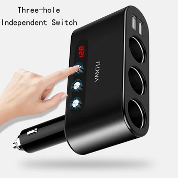 

2 USB Car Charger With Voltmeter 12-24V Universal Car USB Cigarette Lighter Socket Splitter Power Adapter 3-Port For iPhone MP3