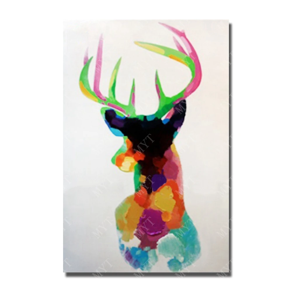 Диких животных wall art Картина олень украшения стены массового производства коммерческих картина маслом для продажи