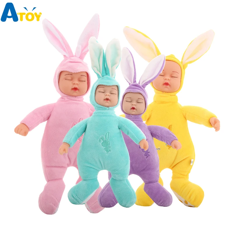 

Soothe Accompanying Sleeping Baby Doll Rabbit Toy Simulation Sleep Doll Birthday Gift Baby Plush Toy Silicone Reborn Toddler Toy