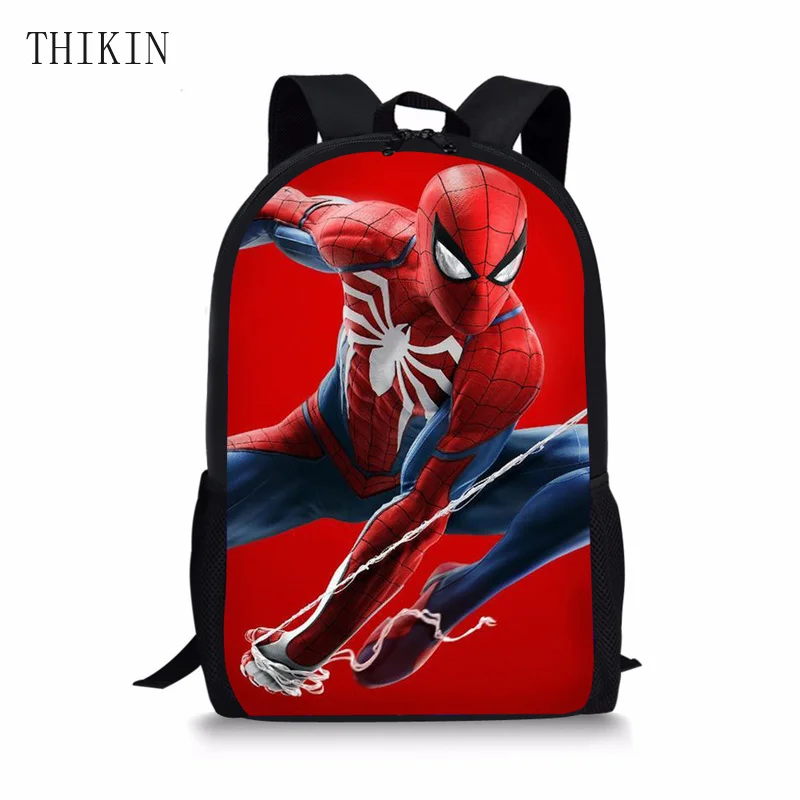 

THIKIN Movie Spiderman Role Pattern Children Backpack for Boy Kindergarten School Bags Mochila Escolar College Backpack 1 Grade