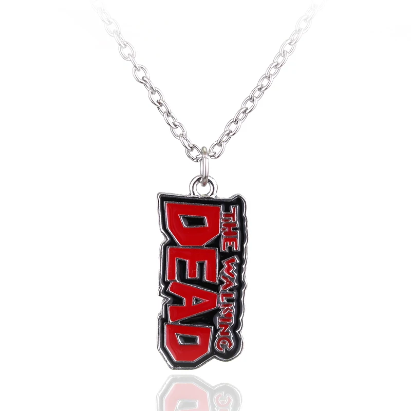 Wholesale Movie The Walking Dead Necklace Red Enamel Pendant Jewelry ...