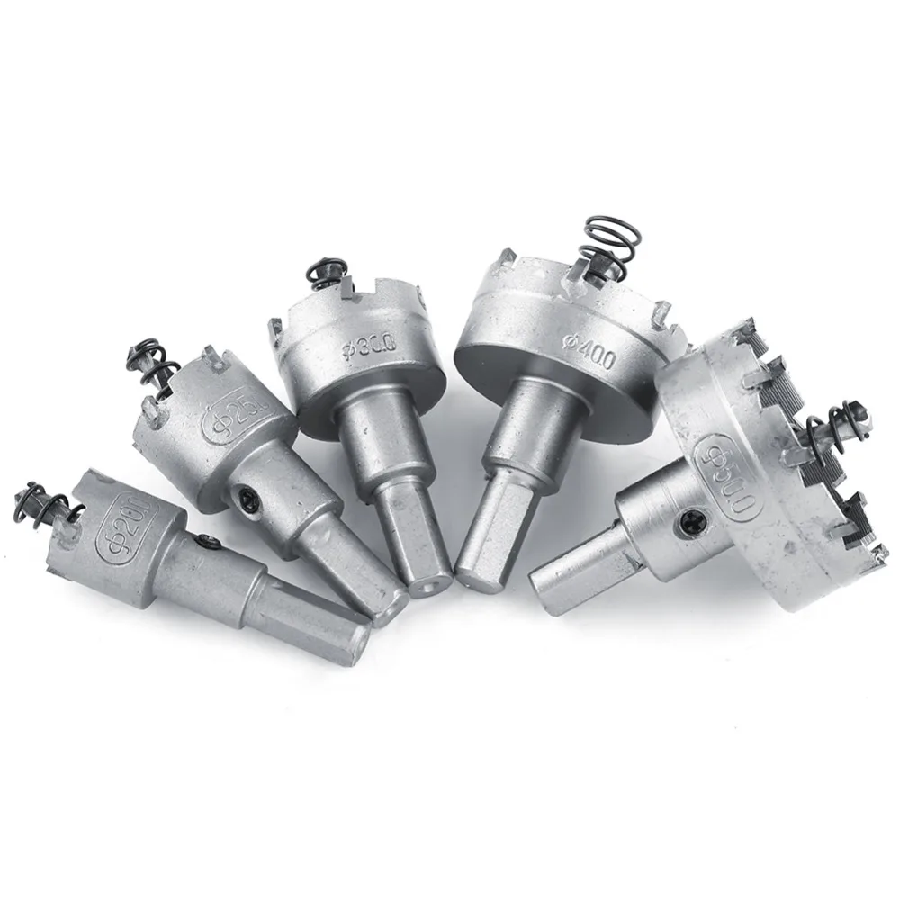 

5pcs/set 20-50mm HSS Drill Bit Hole Saw Set Carbide Tip HSS gereedschapskoffer Metalworking Hole Cutter Tools brocas para metal