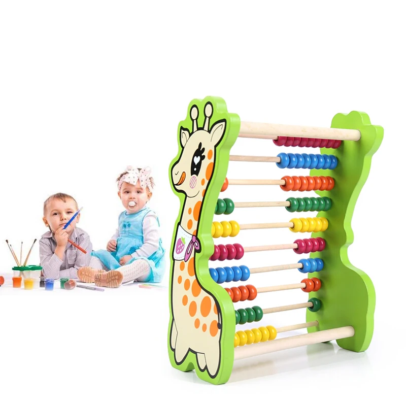 Montessori Kids Toy Wooden Chinese Abacus Learning Educational Preschool Training Juguets Arithmetic Soroban Calculate bead toys