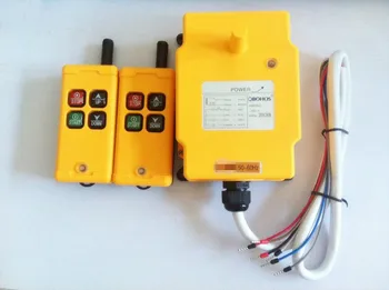 

HS-4 DC12V/DC24V/36V/48V/AC110V/AC220V/AC380V 2 Tansmitters 4 Channels 1 Speed Control Hoist Crane Radio Remote