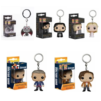 Doctor who Figures Toy Game of Thrones DeanerysKhaleesi Jon Snow Drogon Pocket Keychain Magneto Wolverine With Box