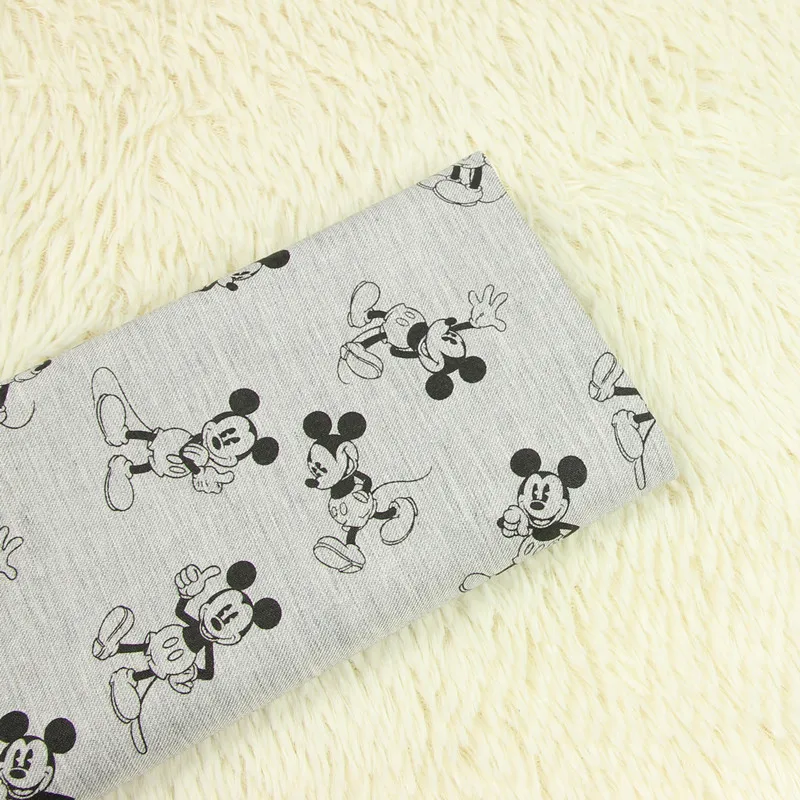 

half meter 100% cotton cartoon mickey fabric grey bottom, handmade DIY garment dress children cloth 100% cotton B285