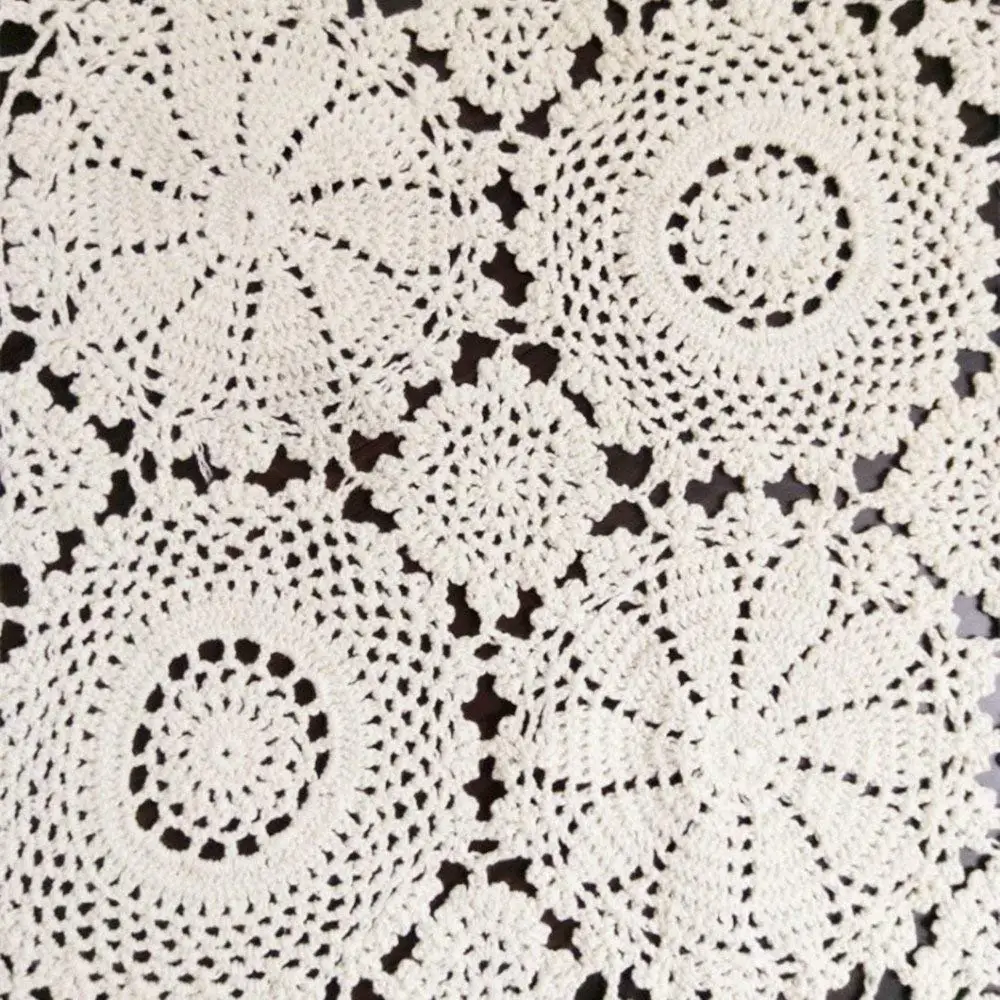 100 Cotton Crochet Lace Rectangular Table Runner For Dining Table