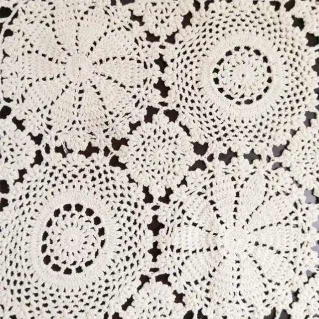 100 Cotton Crochet Lace Rectangular Table Runner For Dining Table