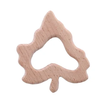 

Hot Sale Baby Molar Toys Baby Jewelry Beech Wooden Heart Maple Shape Teether DIY Teething Accessories Chewing Toy Baby Product