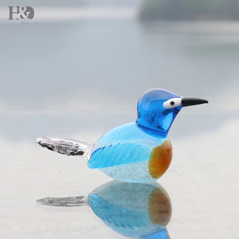 H&D 9 Styles Glass Blown Paperweight Bird Craft Unique Handmade Fancy Collectibles Gifts for Wedding Office Decor