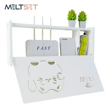 Boîte de routeur Wifi sans fil Cat Smile, étagère murale en PVC, support de prise de courant, boîtes de rangement, organisateur de décoration de maison 3 tailles