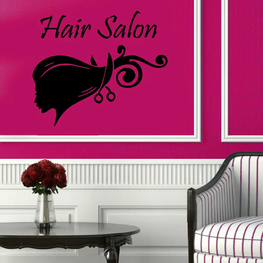 Wall Decals Woman Model Beauty Hair Salon Vinyl Sticker Murals Wall