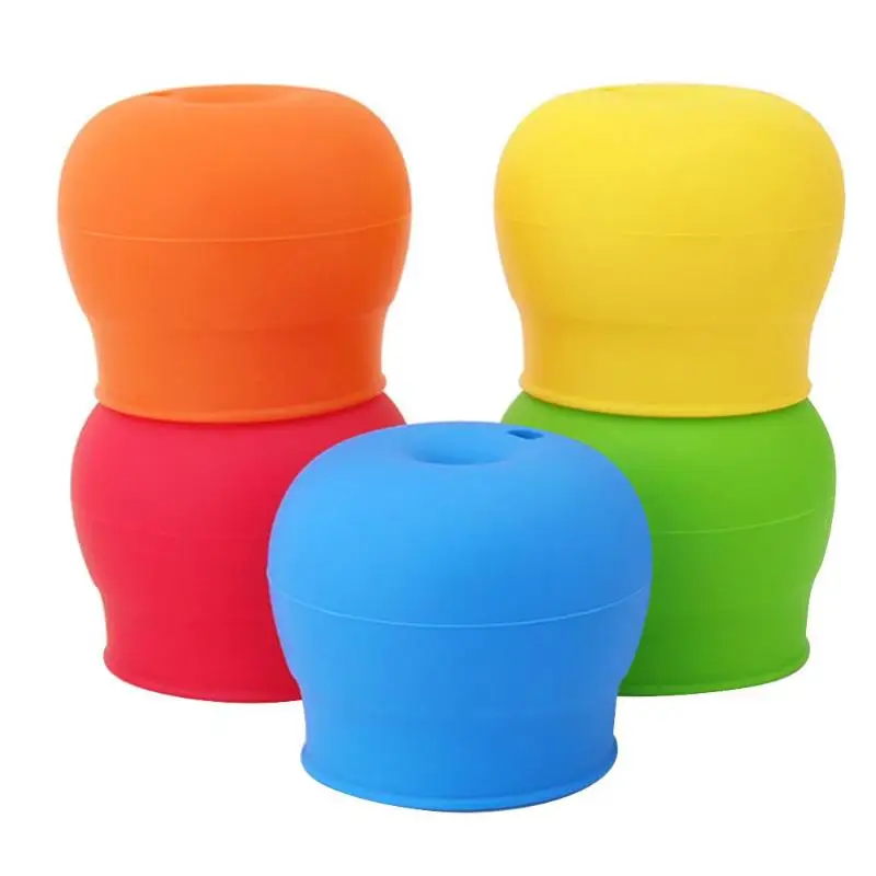Яркие силиконовые непромокаемые крышки, креативные детские непромокаемые крышки для питья, растягивающиеся герметичные чашки для 50-80 мм, разные цвета