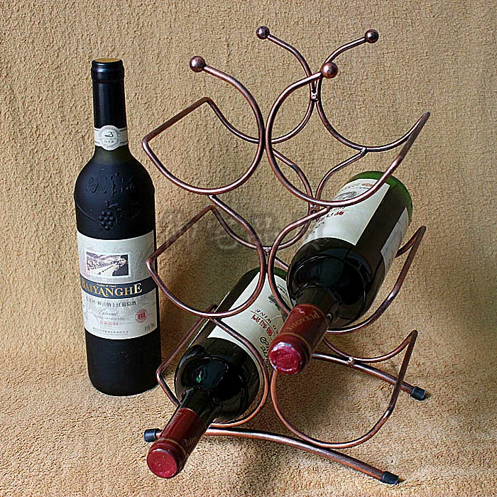 Hot retro fashion bronze six bottles of wine rack rack European wine
