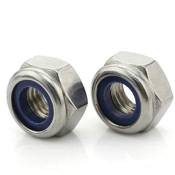 

5PCS DIN985 304 Stainless Steel Nylon Nut Lock Nut Self Locking Nut M10