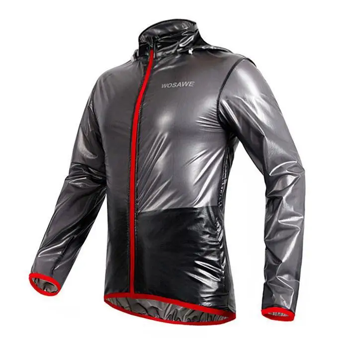Мужская повседневная однотонная куртка с капюшоном и длинным рукавом на молнии, водонепроницаемый плащ, Ультралегкая куртка для велоспорта, велосипедная куртка для бега