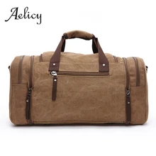 Aelicy высокое качество холщовая багажная сумка с ручкой Мужская Уличная простая винтажная однотонная многофункциональная большая Вместительная дорожная сумка