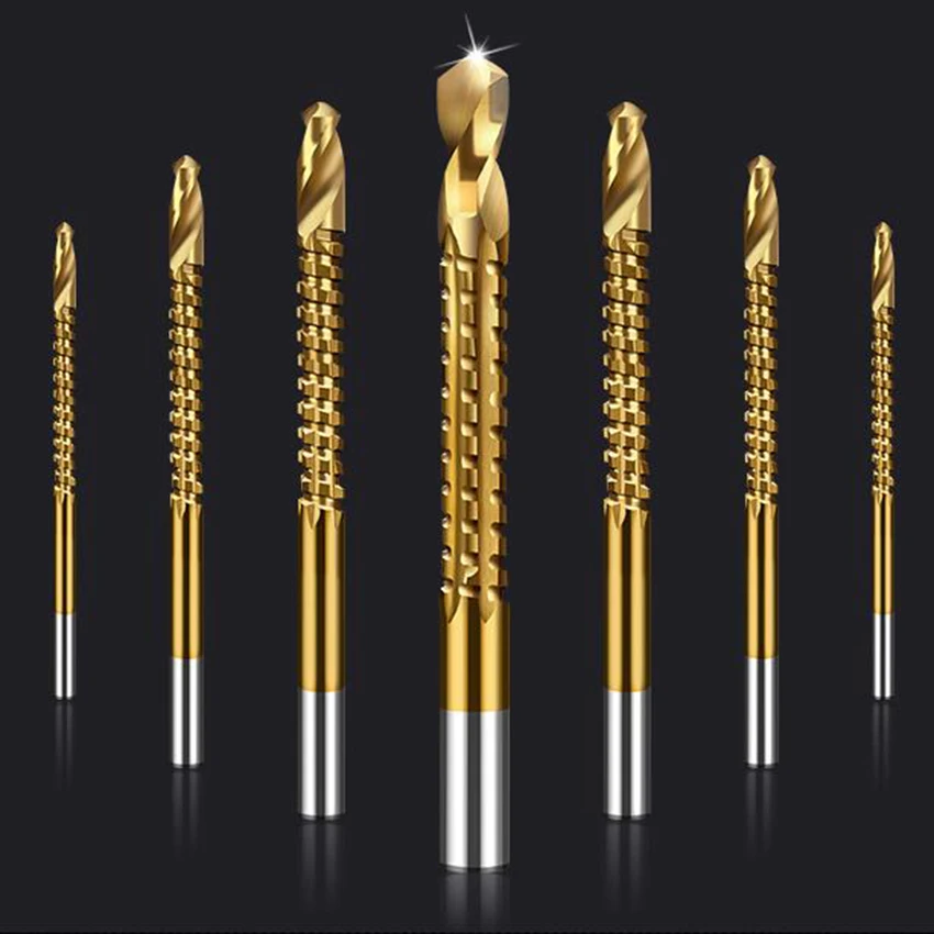 

Titanium Coated Woodworking Saw Drill Bit Carpenter Wood Plastic Metal Hole Grooving Saw Drill Bit Cutting Slot Sawtooth Bit