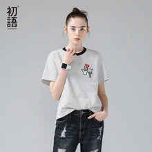 Toyouth Women Summer Cotton Stripe T-shirt Funny Pattern Print Split Tops Kawaii Casual O-Neck Short Sleeve Tee Shirt Femme Toyouth Women Summer Cotton Stripe T-shirt Funny Pattern Print Split Tops Kawaii Casual O-Neck Short Sleeve Tee Shirt Femme