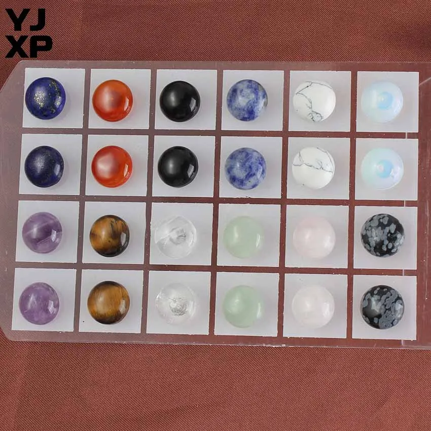 YJXP 1 пара посеребренные купольные серьги гвоздики натуральный Лазурит розовый