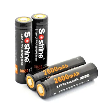

Soshine 18650P 18650 3.7V 2600mAh Li-ion Rechargeable Battery with Protection (4pcs)