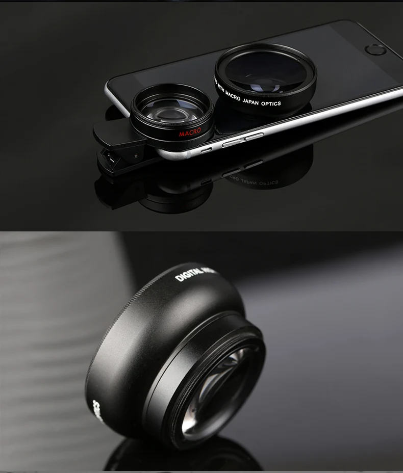 Универсальный профессиональный HD объектив камеры комплект для iPhone 5S 6 6s Plus Android мобильный телефон супер широкоугольный объектив+ макрообъектив V05
