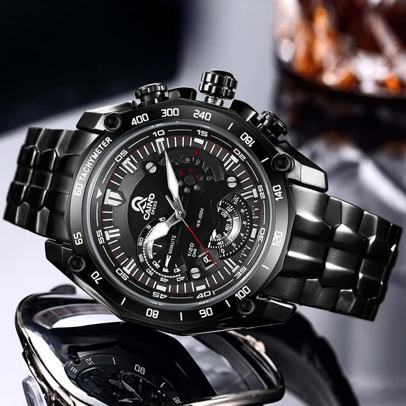 

CAINO Men's Multi-Function Sports quartz Watches Luxury Brand Waterproof Analog Luminous watch