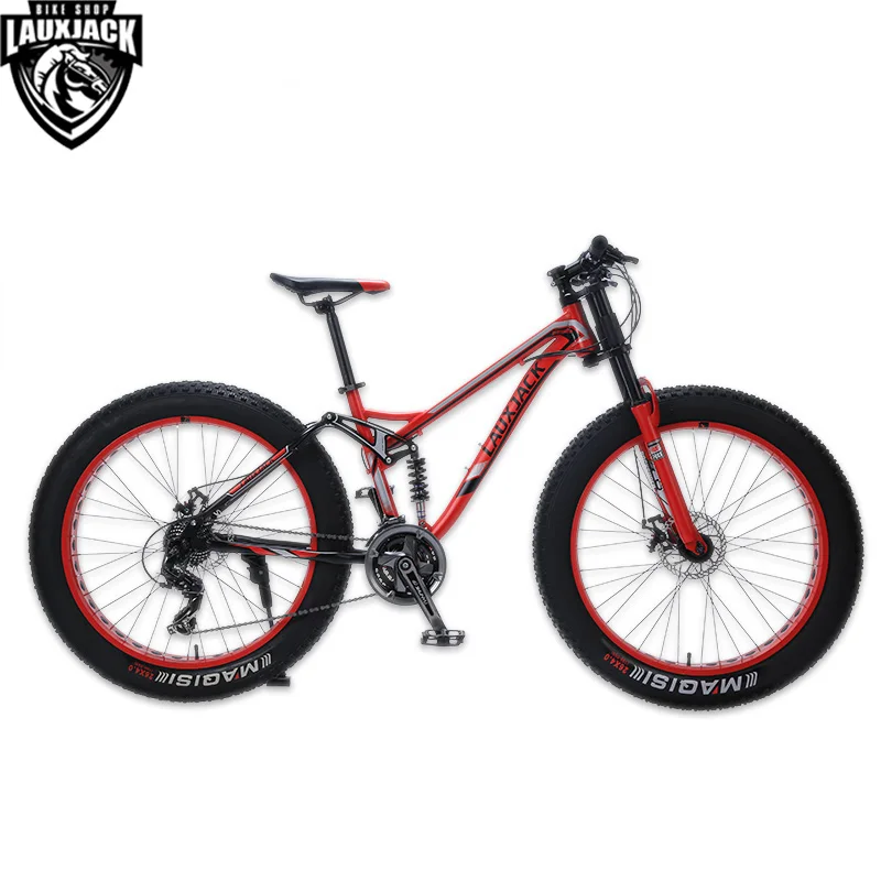 LAUXJACK Горный велосипед стальная рама двухподвесная система 24 скорости Shimano