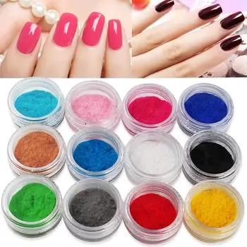 

12 Color 3D Velvet Flocking Powder Nail Art Decorations Acrylic Polish Tips Manicure Nails Decorations