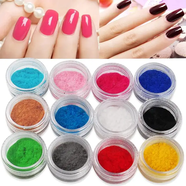 Us 6 07 12 Color 3d Velvet Flocking Powder Nail Art Decorations Acrylic Polish Tips Manicure Nails Decorations In Rhinestones Decorations From