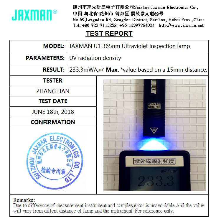 JAXMAN U1 365nm УФ светодиодный фонарик специального назначения, как Nichia СВЕТОДИОДНЫЙ Свет