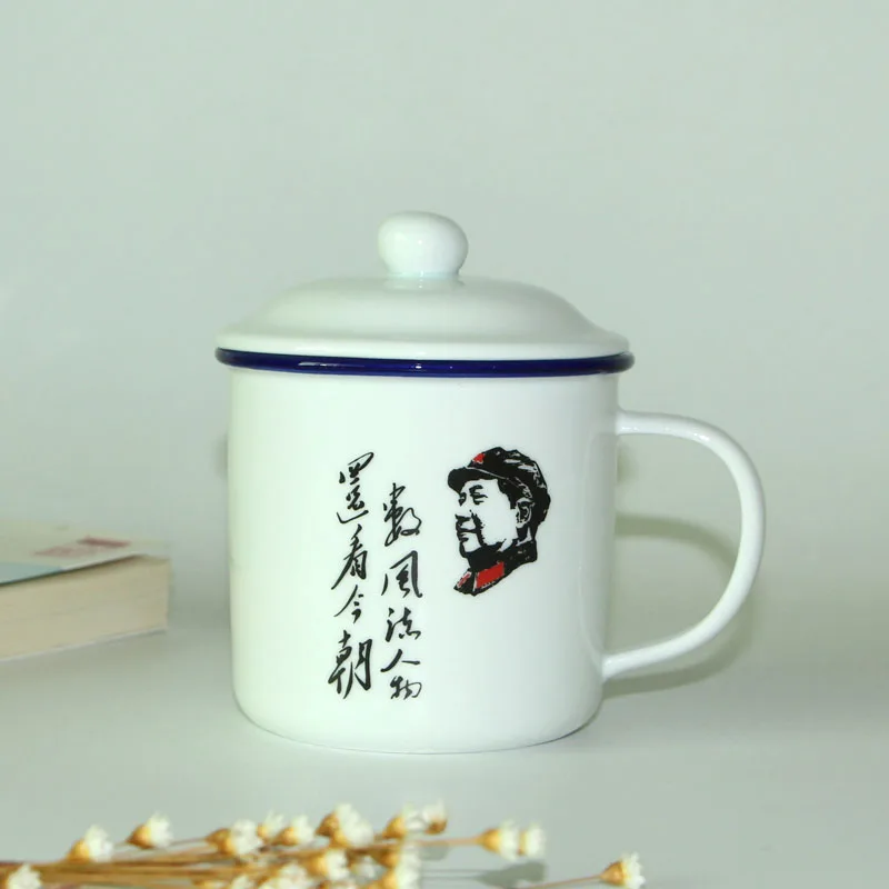 450 мл китайская Ретро кружка, кофейные кружки, посуда для кемпинга, белая фарфоровая чайная чашка, Mr. Мао кружка, Кофе Молоко чай Кружка послеобеденный чай чашки