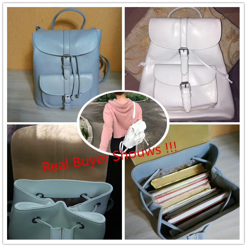  Miyahouse PU Leather Backpacks Trendy Female Drawstring Travel Bags Retro School Bags Women High Qu - 32865483007