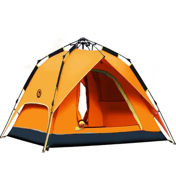 

3-4 People Automatic Open Tent Double-Layer Tent Wild Windproof Beach Tent Waterproof UV Weather Resistant Tent AA12054