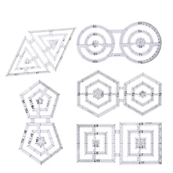 

5pcs/set Quilting Sewing Patchwork Craft Scale Ruler Triangle Hexagon DIY Handmade Tailor Home Tools