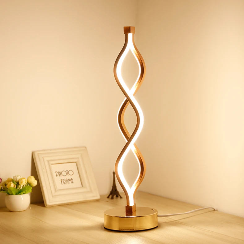 

Creative Design Spiral Modern Table Light Acrylic Table Lamps For Bedroom Beside Lamp Home Decor Lighting Fixture 24W