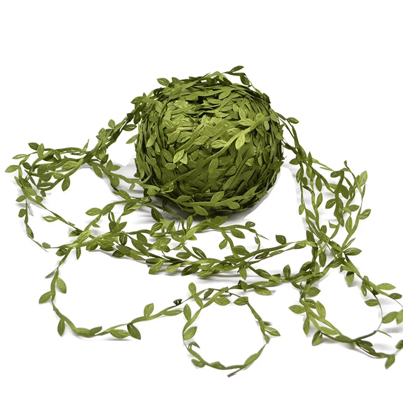 

10 Meter Silk Leaf-Shaped Handmake Artificial green Leaves For Cheap Wedding Decoration Wreath Gift Scrapbooking Craft Flower