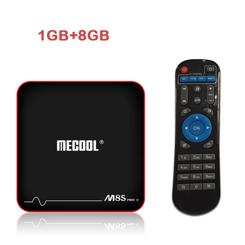 MECOOL M8S PRO W 2,4G Голосовое управление Android 7,1 ТВ приставка Amlogic S905W четырехъядерный 2 ГБ/16 ГБ медиаплеер WiFi 4K H.265 телеприставка - Цвет: 1g 8g Normal control