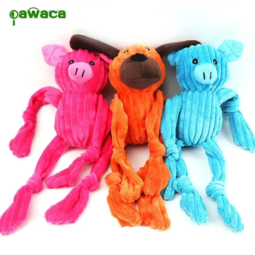 pet chew squeaker toys stuffed animal dog cat long feet playing toy for