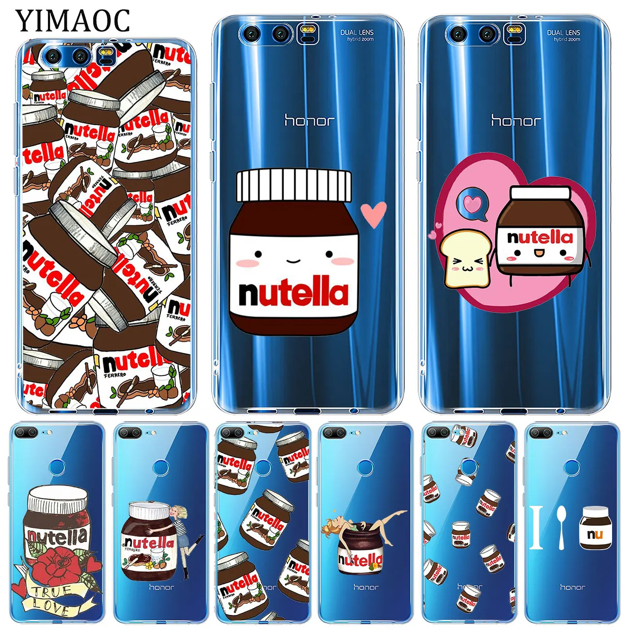 

YIMAOC chocolate Food Tumblr Nutella Soft Case for Huawei Y9 Y7 Y6 Prime 2018 Honor 20 10 9 9X 8C 8X 8 Lite 7X 7C 7A Pro