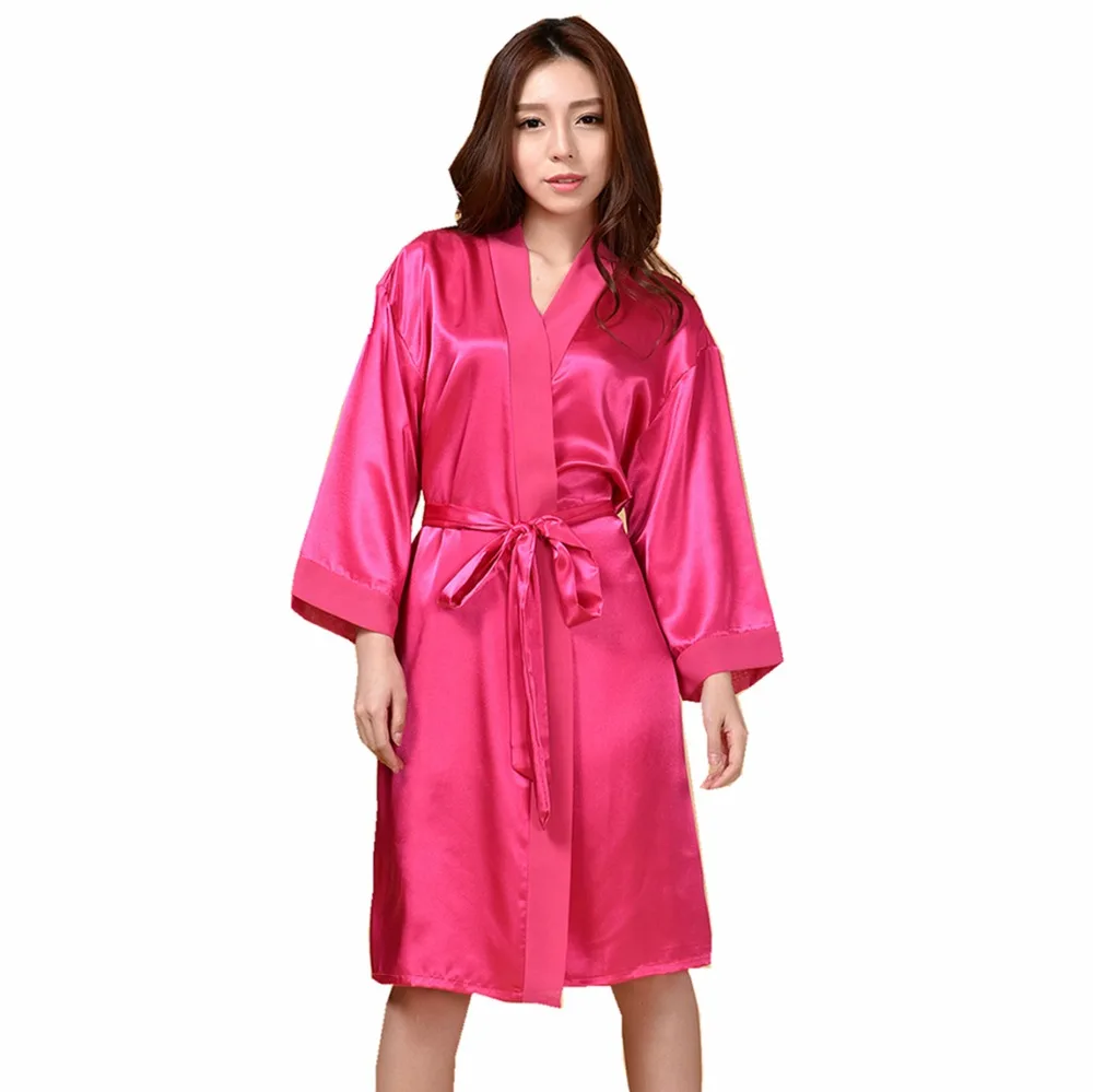 White Summer Women's Kimono Robe Bathrobe Sleepwear New chinese Female
