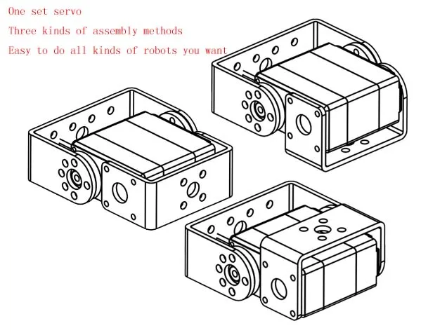 1X Robot servo 25kg RDS3225 metal gear digital servo arduino with Long and Short Straight U Mouting digital servo