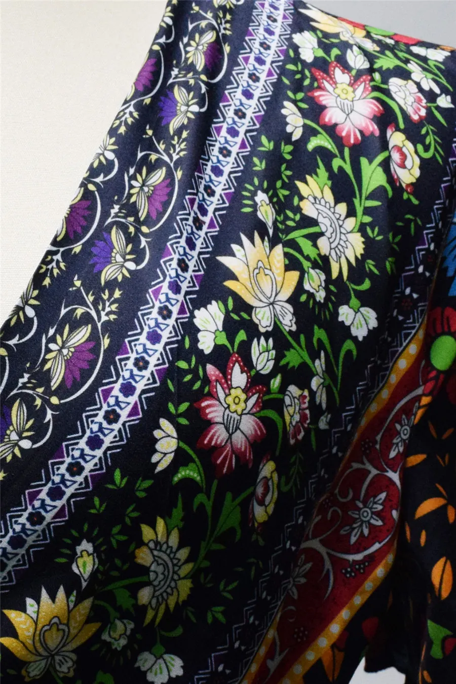 Gladiolus Bohemian Women Summer Dress Short Sleeve V Neck Floral Print Belt Tunic Split Sexy Beach Dresses Women 2019 Maxi Dress (12)