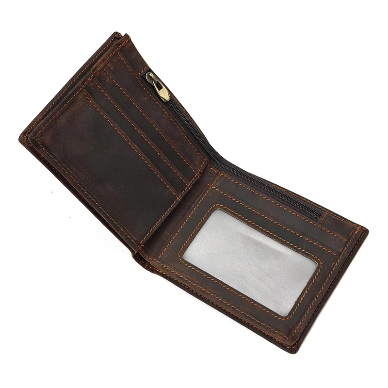 

MAHEU Leather Male Short Wallet 100% Genuine Leather Men's Purse Coins Credit Card Holder Men Luxury Brand Pocket Letter Wallet