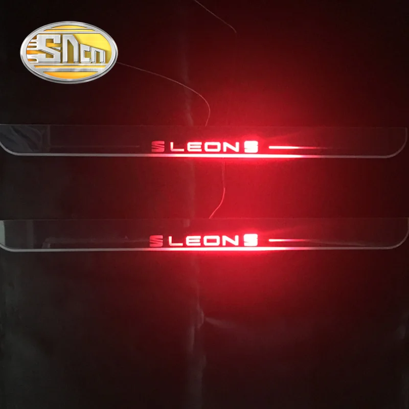  SNCN 4PCS Acrylic Moving LED Welcome Pedal Car Scuff Plate Pedal Door Sill Pathway Light For Seat L - 32872083260