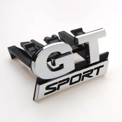 

1X ABS Chrome GT SPORT Front Grille Badge Emblem for Volkswagen VW Polo Golf Passat B5 Touran Bora Car-styling Car Sticker
