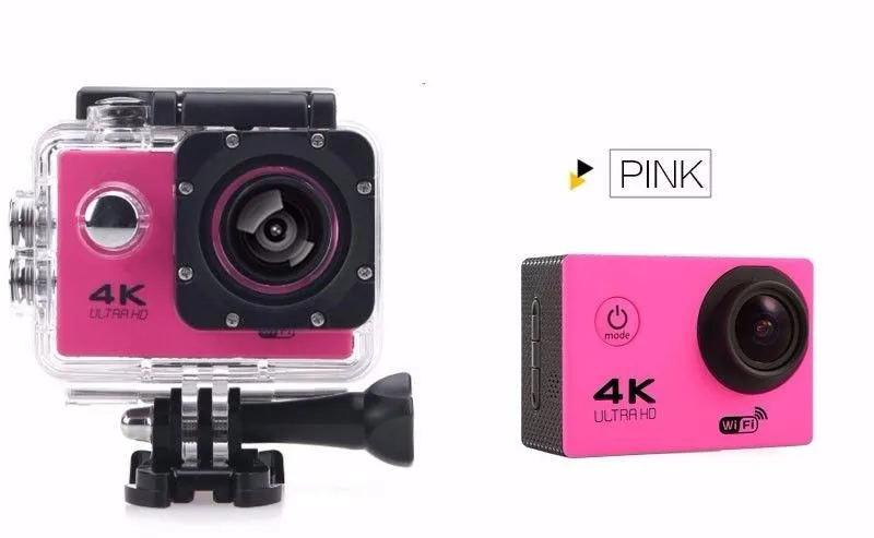 Pink Для HD Mini Wifi Yi 4 K Action Go Pro Камера Подводная Водонепроницаемая цифровая видеокамера Открытый шлем Экстремальный спортивный велосипед микро камера - Цвет: Pink