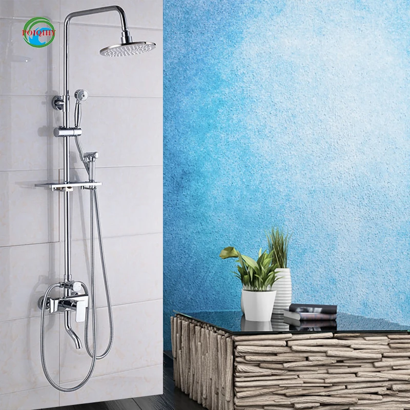 

Multiple Sizes solid lPolished Bathtub Bathroom Mixer Tap Shower Faucet with Light Round Shower Head+Handheld head