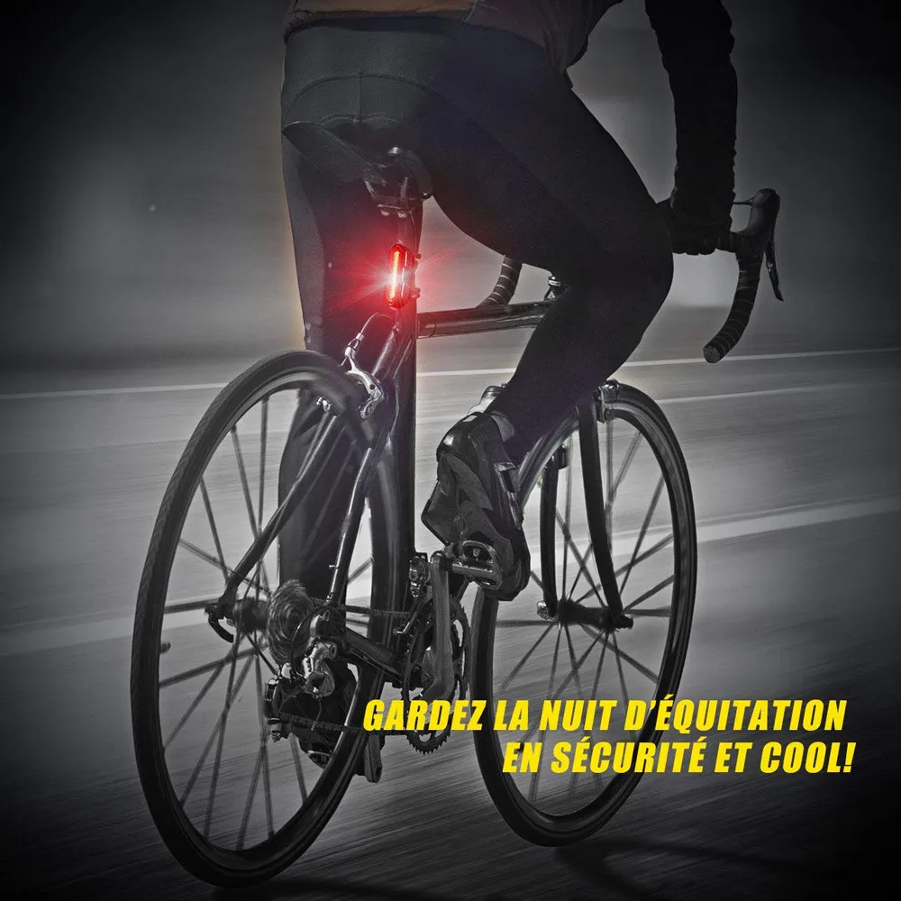 Excellent 2PCS LED USB Rechargeable Bicycle Bike Rear Tail Light 5 Modes Flashlight Waterproof Bicycle LED Light Хвіст світла#15 4